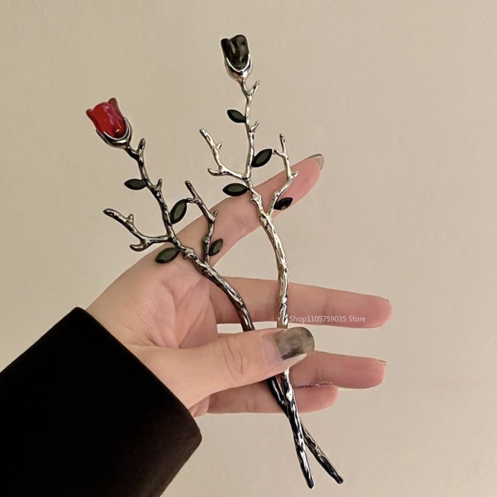 여성을위한 빈티지 금속 붉은 장미 꽃 머리핀 우아한 중 - Supply Florist 리뷰 및 가격