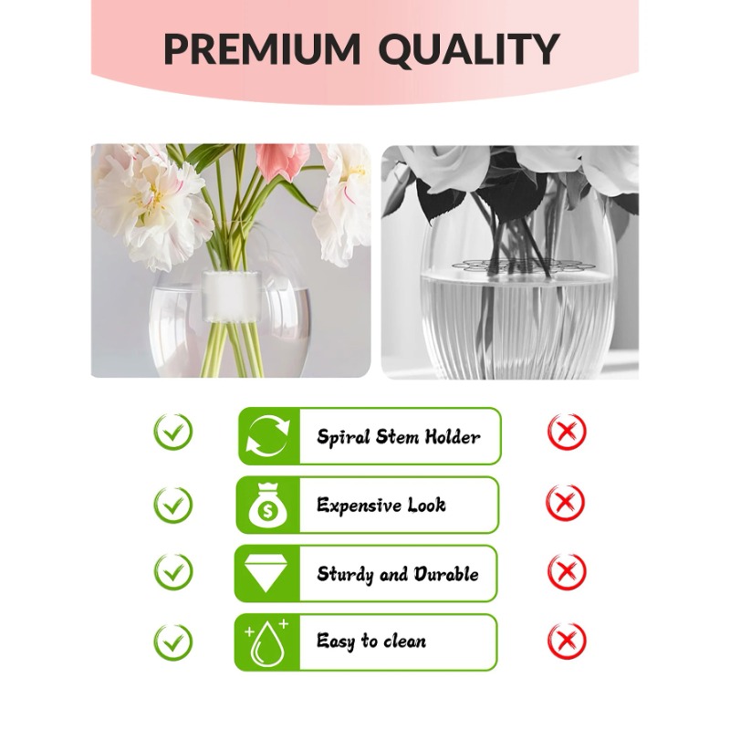 나선형 줄기 홀더 튼튼한 명확한 꽃꽂이 홀더 DIY 꽃 - Florist Supply Bulk 리뷰 및 가격